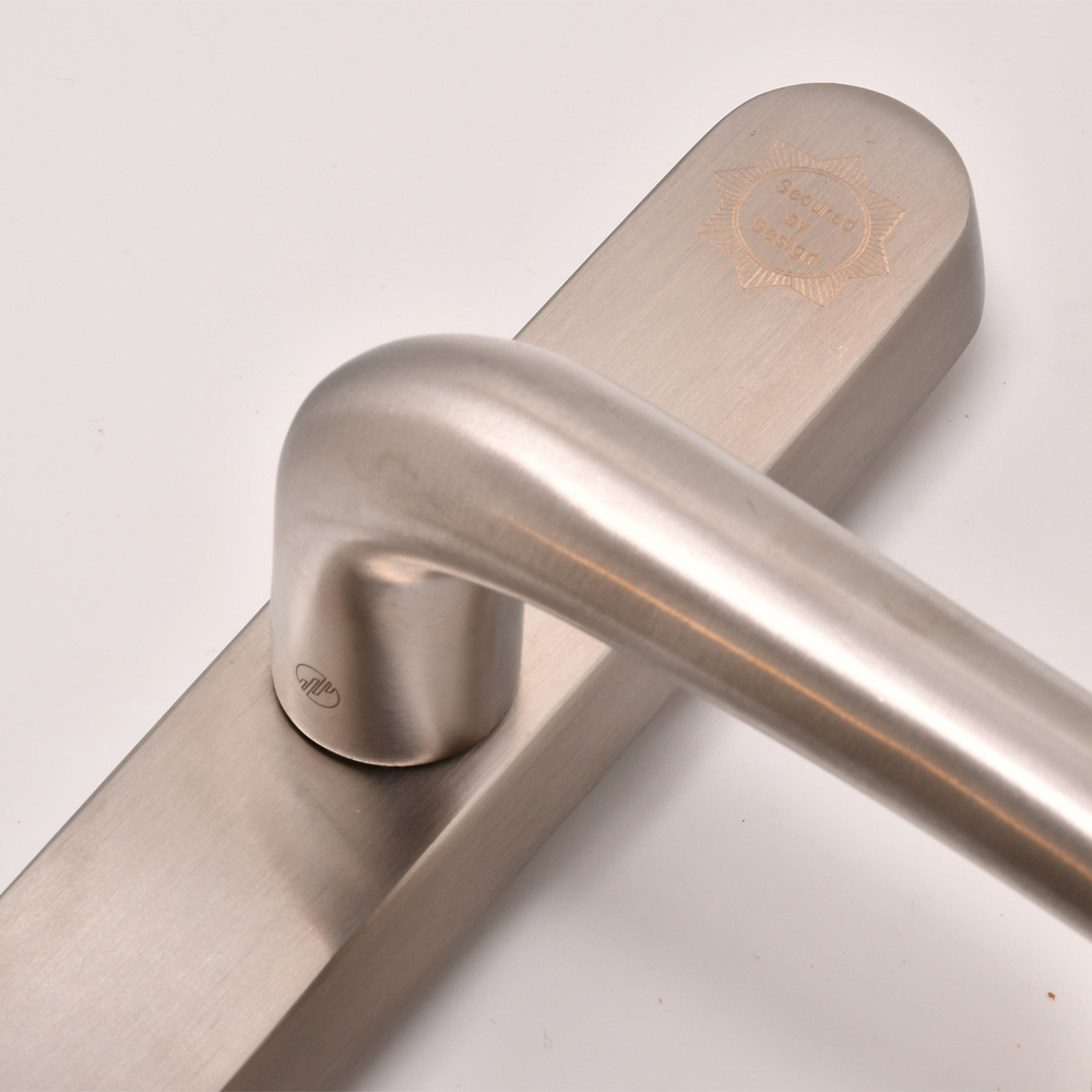 TSS TS007 2 Star Grade 304 Stainless Steel Lever Lever UPVC Multipoint Door Handles - 92mm PZ Sprung 210mm Screw Centres