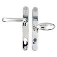 TSS TS007 2 Star Grade 304 Stainless Steel Lever Moveable Pad (Offset) UPVC Multipoint Door Handles - 92/62mm PZ Sprung 210mm Screw Centres