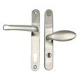 TSS TS007 2 Star Grade 304 Stainless Steel Lever Moveable Pad (Offset) UPVC Multipoint Door Handles - 92/62mm PZ Sprung 210mm Screw Centres